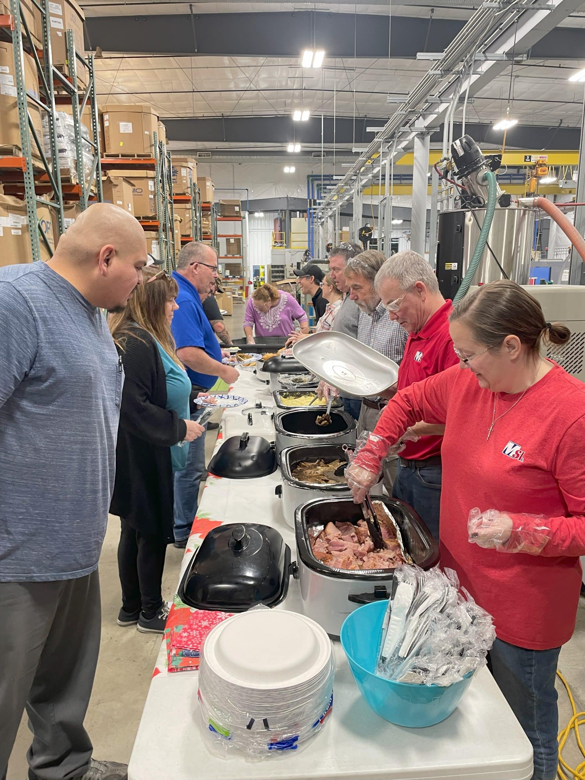 food being served to MSI team members for their hard work